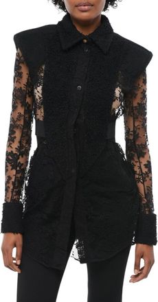 Balmain Black Regular Lace Shirt