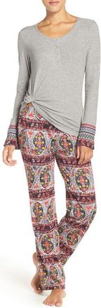 Lucky Brand Henley Pajamas in Paisley Stripes at Nordstrom, Size X-Large