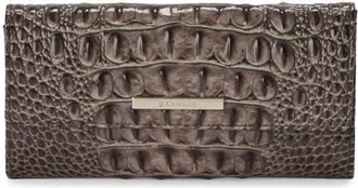 Brahmin Cordelia Croc Embossed Leather Wallet in Smokey Taupe Melbourne at Nordstrom