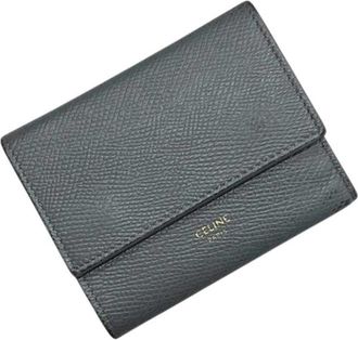 Celine Pre-owned Portemonnee (drie-vouw) - Dames - Vintage Accessoires - Grijs - ONE Size - Leer - Vintage