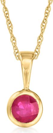 RS Pure by Ross-Simons Ruby Pendant Necklace in 14kt Yellow Gold
