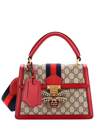 Gucci Queen Margaret Top Handle Bag GG Coated Canvas with Leather Small satchel - Marrone