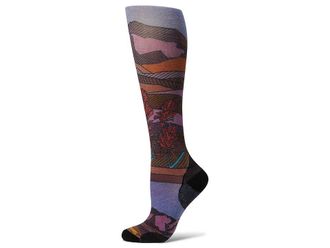 Smartwool Ski Zero Cushion Floral Field Print Over the Calf Womens Crew Cut Socks Shoes Picante : LG (Womens Shoe 10-12.5)