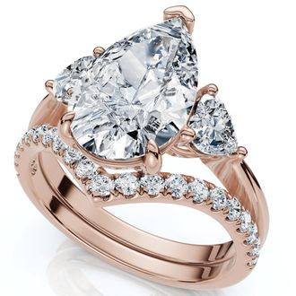 Pompeii3 Certified 3.60Ct Diamond Engagement Wedding Ring Set 14k Gold or Pt Lab Grown