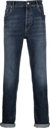 Brunello Cucinelli Slim-fit Jeans - Heren - Slim Fit Jeans - Blauw - XL - Jeans