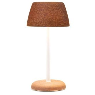 Zafferano Lampada Smart Trilli Wi-Fi Zafferano Led Ricaricabile, Touch, App Wi-Fi, Ceramica Decorata Bianca e Ruggine
