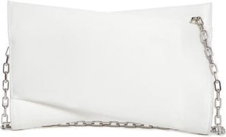 Christian Louboutin Small Loubitwist Silk Satin Clutch in Bianco at Nordstrom