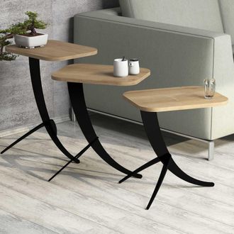 Dmora Tavolino Da Salotto Cetara, Forma Rettangolare, Materiale Piano In Legno Nobilitato, Sfumatura Colore Struttura Rovere, 35x60x45h Cm Marrone Rovere