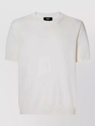 Fendi short sleeve knit sweater ribbed trims