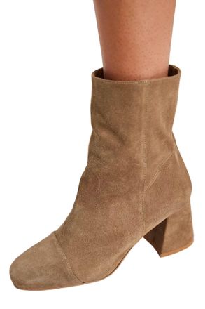 Free People Womens Wisteria Suede Ankle Boot In Taupe