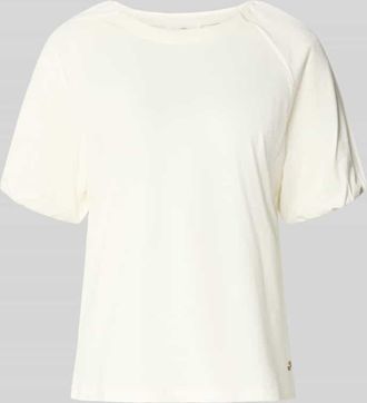 Fynch-Hatton Fynch-Hatton Regular Fit T-Shirt mit Viskose-Anteil Modell Ruffel in Ecru, Gr&ouml;&szlig;e XXL