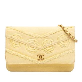 Chanel Pre-owned Wallet on Chain - Dames - Pre-owned - Geel - Maat: ONE Size Leer