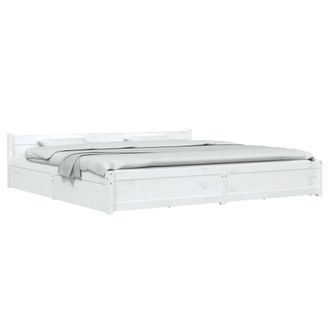 Berkfield Home Beautiful Bed Frame with Drawers White 180x200 cm Super King Size