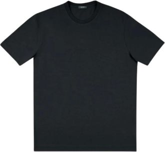 Zanone Tops, Heren, Zwart, 2Xl, Katoen, Casual Katoenen T-Shirt voor Mannen