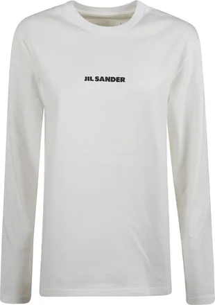 Jil Sander White Minimalist Logo Cotton T-Shirt