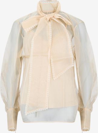 Zimmermann Transparente Organza-Bluse mit Lavalli&egrave;re-Kragen Memento