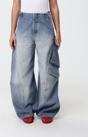Alaia Mid-Rise Wide-Leg Cargo Jeans in Cotton Denim