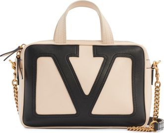 Valentino Garavani Small Viva Superstar Leather Duffle Bag in R4V Butter White/Nero at Nordstrom