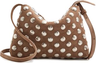 Khaite Lina Medium Studded Suede Cross-body bag - Moca - One Size