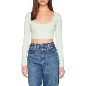 Susana Monaco Low Scoop Crop Top in Mint Chip at Nordstrom Rack, Size X-Small