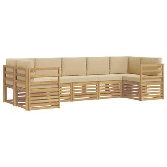 vidaXL Conjunto De Sof&aacute; Seccional 7 Pcs Y Beige 304 X 126,5 X 73 Cm Vidaxl