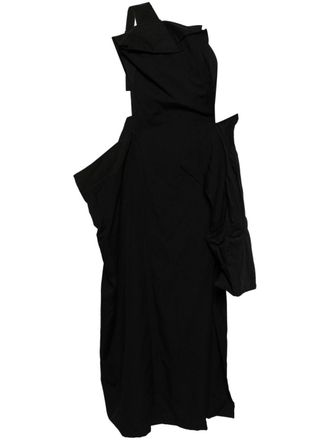 Yohji Yamamoto box-detail suspender dress - women - Wool - 2 - Black