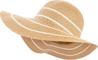 Laura Scott Sonnenhut LAURA SCOTT, Damen, beige, Web, Stroh, kontrastfarbene Details, meliert, festlich, H&uuml;te Sonnenhut