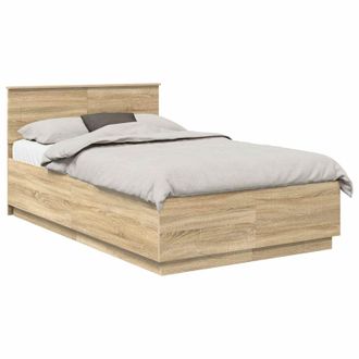 vidaXL Estructura De Cama Con Cabecera Roble Sonoma 120 X 190 Cm Vidaxl