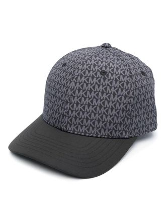 Michael Kors Cappello da baseball con monogramma jacquard - Nero
