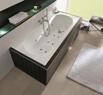 Villeroy & Boch Villeroy&boch - Sistema De Hidromasaje, Oberon, Ba&ntilde;era, Ubq160obe2v, Rectangular, Quaryl, 1600 X 750 Mm, Blanco, Hydropool Comfort (hc)