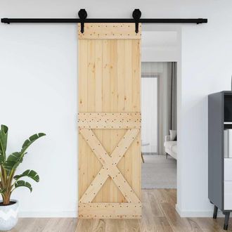Berkfield Home Door NARVIK 70x210 cm Solid Wood Pine in Brown