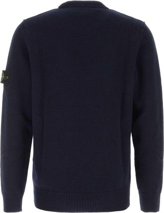Stone Island Mens Midnight Blue Wool Blend Sweater Navy Exterior: Virgin Nylon Maglieria