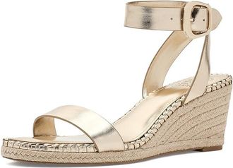 Vince Camuto Fainel Ankle Strap Espadrille Wedge Sandals Womens Wedge Shoes Egyptian Gold : 8.5 M, Leather