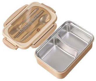 OEM Portapranzo A Tenuta Stagna Con 2 Scomparti, Posate Incluse, Contenitore Termico Con Divisori, In Acciaio Inox, Per Adulti E Bambini, Lavabile In Lava