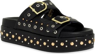 Shushop Irene Platform Slide Sandal in Black at Nordstrom, Size 6.5