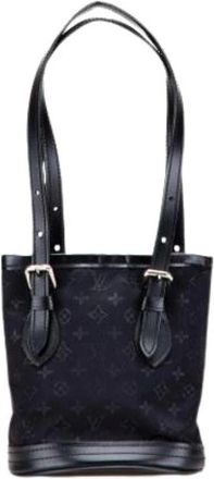 Louis Vuitton Pre-owned Monogram Satin Bucket Bag - Dames - Vintage Tas - Zwart - ONE Size - Leer - Vintage