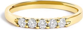 House of Brilliance 14K Gold 1/4 Cttw Diamond 5 Stone Band Ring