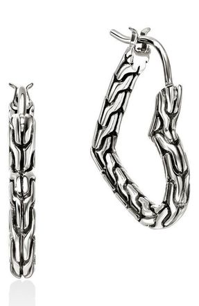 John Hardy Essentials Heart Hoop Earrings in Silver at Nordstrom