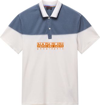 Napapijri Poloshirt NAPAPIJRI E-SATURNIA SS, Herren, Gr. XXL, weiss (wei&szlig; whisper), Piqu&eacute;, Obermaterial: 100% Baumwolle, mehrfarbig, regular fit normal, Rundhal