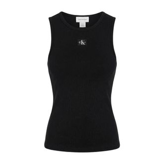 Calvin Klein Sleeveless Tops, female, Black, Size: XS Sleeveless Top