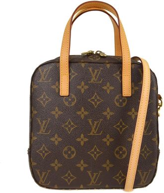 Louis Vuitton Spontini Handbag Monogram Canvas Brown Canvas Handbag (Pre-Owned)