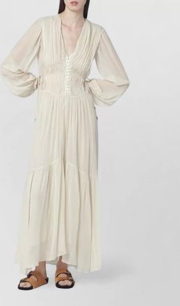 Isabel Marant viscose v-neck long-sleeve maxi dress