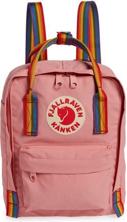 Fj&auml;llr&auml;ven Mini K&aring;nken Rainbow Water Resistant 13-Inch Laptop Backpack in Pink-Rainbow Pattern at Nordstrom