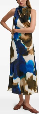 DKNY Abito midi con fantasia tie-dye - Toni neutri