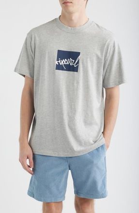 Rip Curl Rip Script Icon Organic Cotton Graphic T-Shirt in Grey Marle at Nordstrom, Size Xx-Large