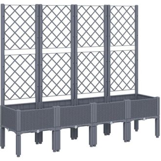 vidaXL Jardinera Con Enrejado Pp Azul Gris 160x40x142 Cm Vidaxl