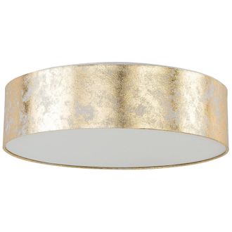 Beliani L&aacute;mpara De Techo Dorada Poli Algod&oacute;n Pantalla De Tambor De Tela &Oslash; 45 Cm Boho Moderno Rena