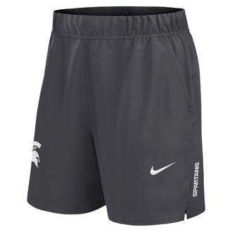 Nike Michigan State Primetime Victory Primary Logo Mens Nike Mens Dri-FIT College Shorts in Grey | 01NA06FMST-TXS