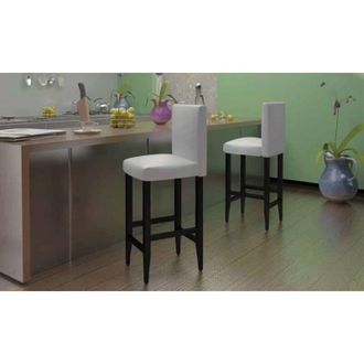 vidaXL Vidaxl - Taburetes De Cocina 6 Unidades Cuero Artificial Blanco