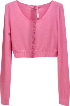 Blumarine Rose Pink Soft Stretch Cropped Cardigan Size L